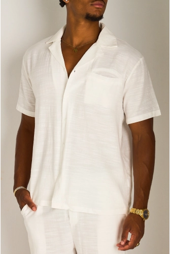 Ensemble deux pièces blanc chemise + short