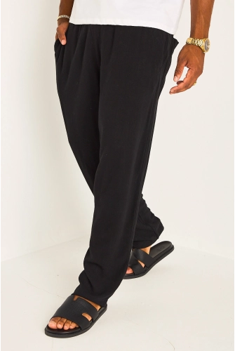 Pantalon en lin fluide noir