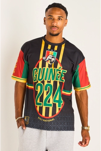 Tee-shirt noir à inscription " Guinée "