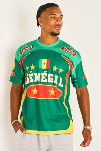 Tee-shirt vert à inscription '' Sénégal ''