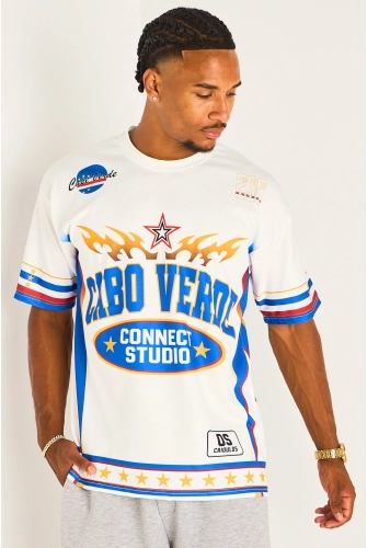 Tee-shirt blanc à inscription '' Cabo Verde "