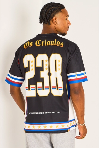 Tee-shirt noir à inscription '' Cabo Verde "
