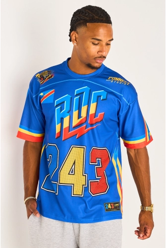 Tee-shirt bleu à inscription '' RDC 243 "