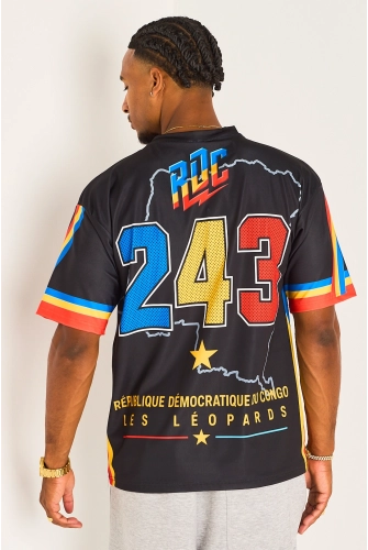 Tee-shirt noir à inscription '' RDC 243 "