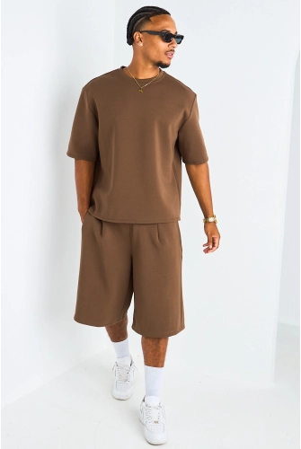 Ensemble 2 pièces t-shirt + short marron