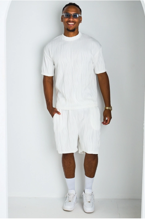 Ensemble 2 pièces t-shirt + short blanc