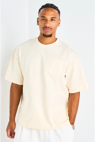 T-shirt à motif " Tour Eiffel " beige