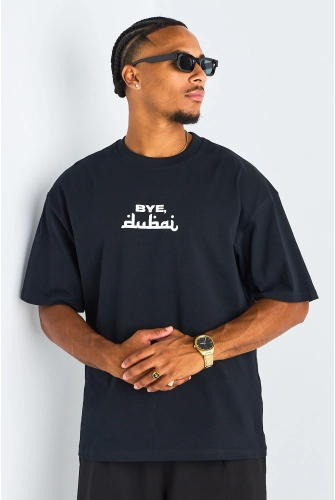 T-shirt à motif " bye dubai " noir