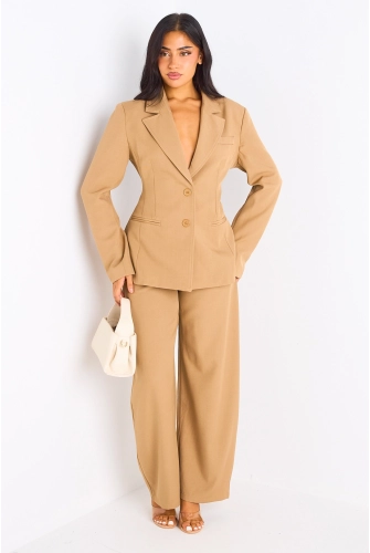 Ensemble deux pièces camel blazer + pantalon