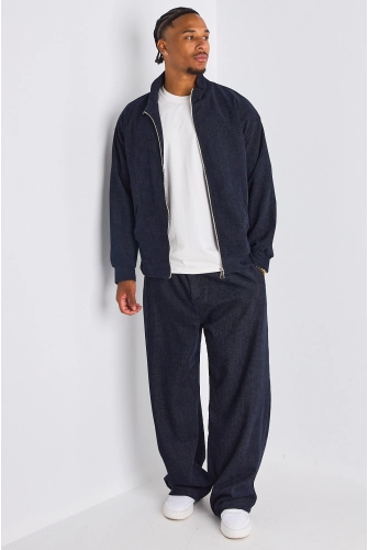 Ensemble 2 pièces : veste + jogging bleu marine chiné