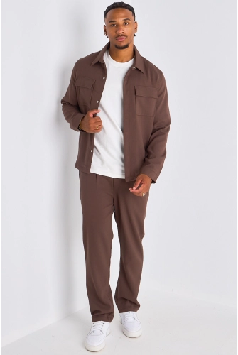 Ensemble 2 pièces : veste + pantalon marron