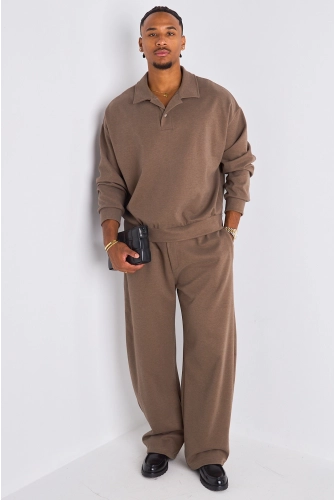 Ensemble 2 pièces : sweat + jogging café
