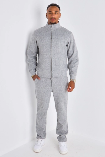Ensemble 2 pièces : veste + jogging gris en laine