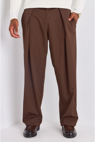 Pantalon à pince marron