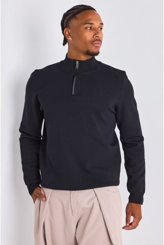 Gilet à demi-zip noir