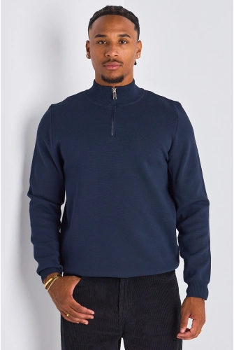 Gilet à demi-zip bleu marine