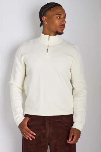 Gilet à demi-zip blanc