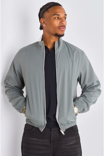 Veste réversible verte à intérieur gris clair