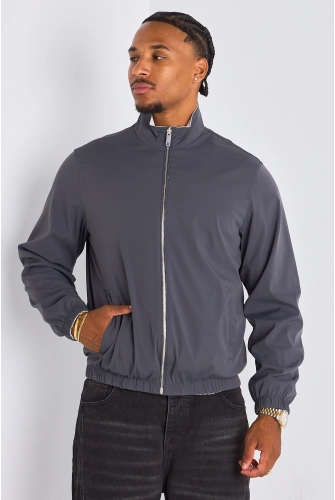 Veste réversible gris foncé à intérieur gris clair