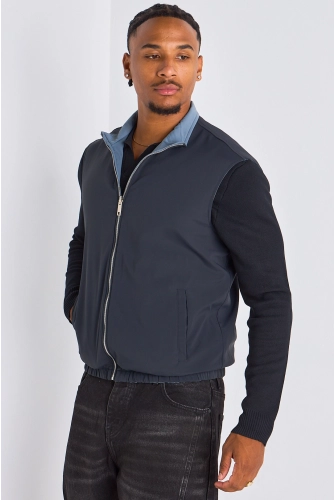 Veste sans manches réversible bleu marine