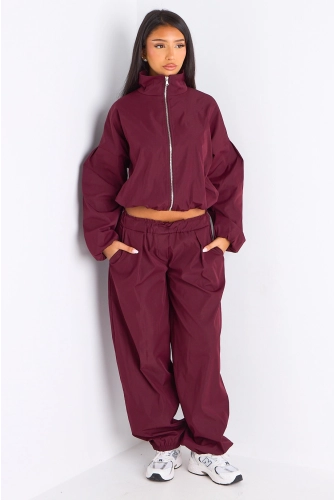 Ensemble deux pièces bordeaux veste + pantalon