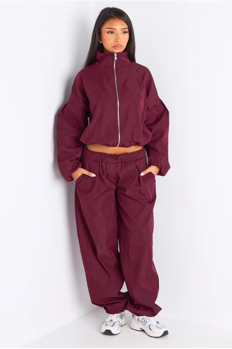Ensemble deux pièces bordeaux veste + pantalon