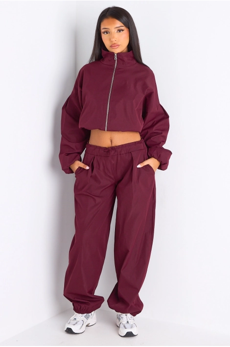 Ensemble deux pièces bordeaux veste + pantalon