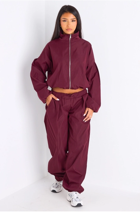 Ensemble deux pièces bordeaux veste + pantalon