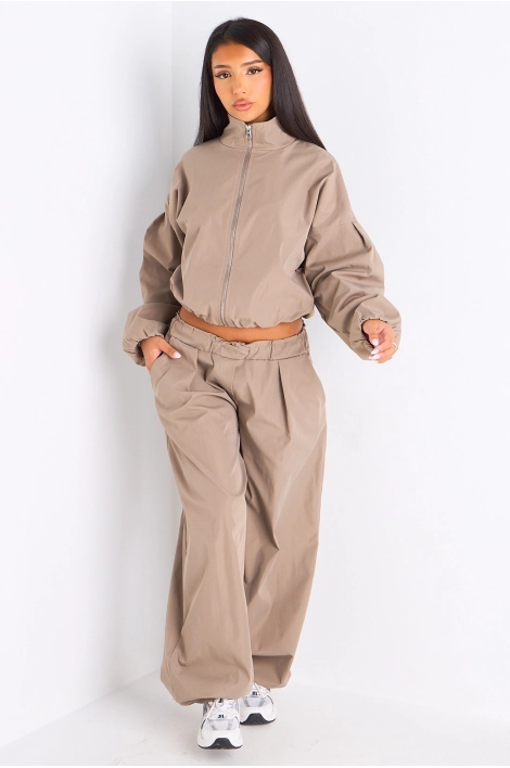 Ensemble deux pièces taupe veste + pantalon