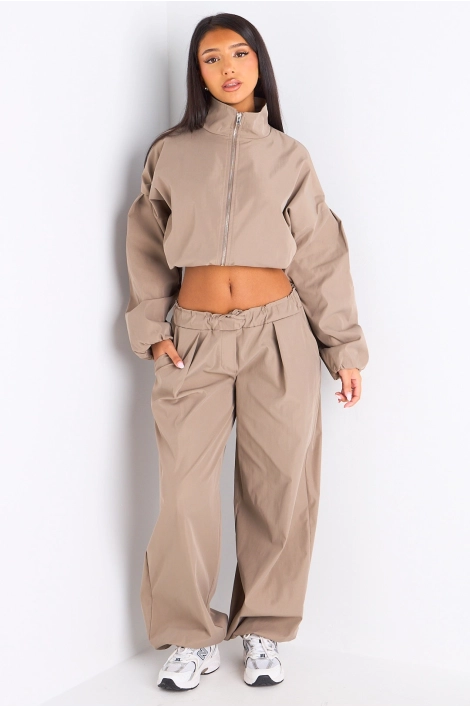 Ensemble deux pièces taupe veste + pantalon