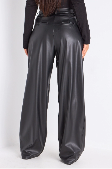 Pantalon simili cuir noir