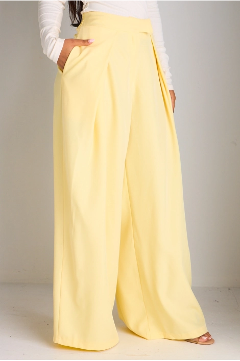 Pantalon tailleur jaune