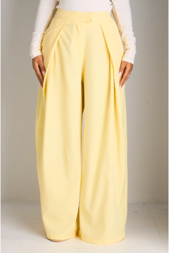 Pantalon tailleur jaune