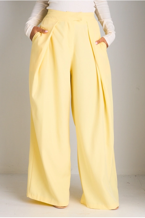 Pantalon tailleur jaune