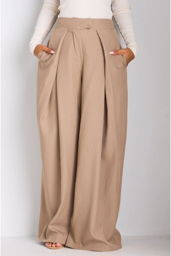 Pantalon tailleur taupe