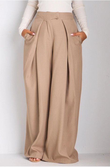 Pantalon tailleur taupe