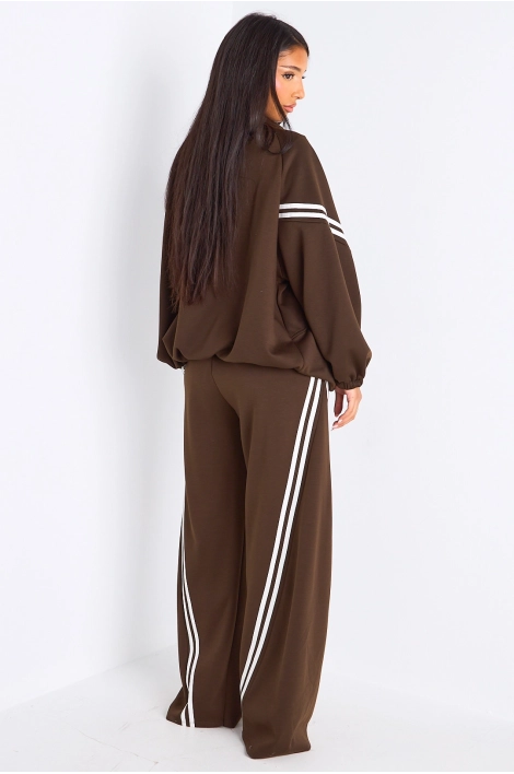 Ensemble de sport  marron à liseré blanc