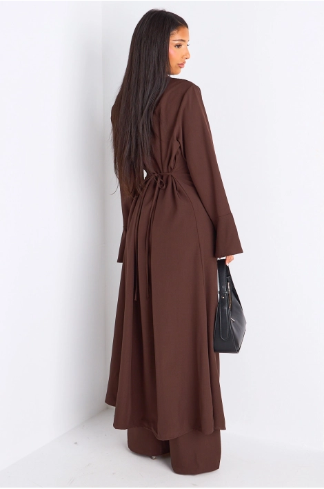 Ensemble 2 pièces : blouse + pantalon marron