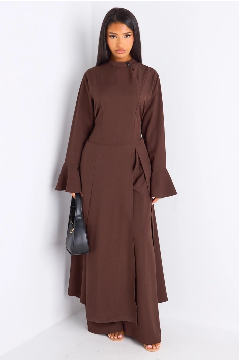 Ensemble 2 pièces : blouse + pantalon marron