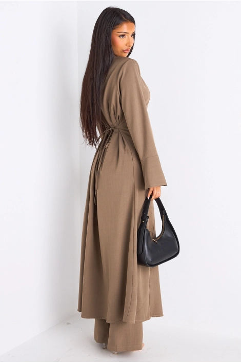 Ensemble 2 pièces : blouse + pantalon taupe