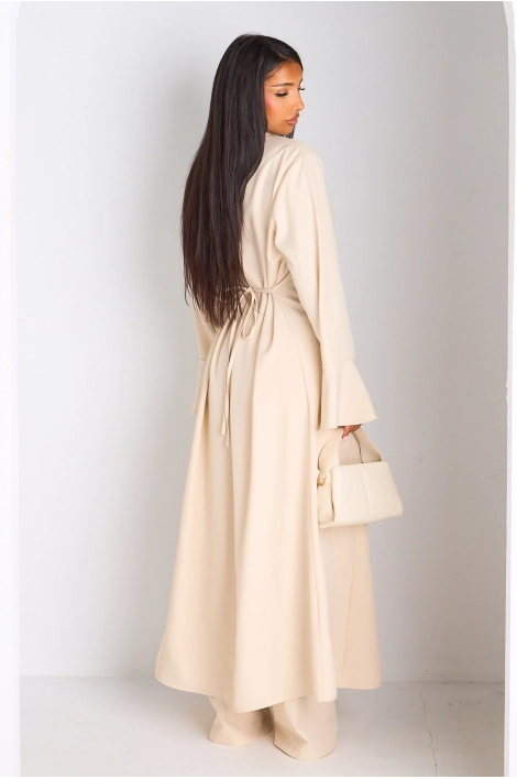 Ensemble 2 pièces : blouse + pantalon beige