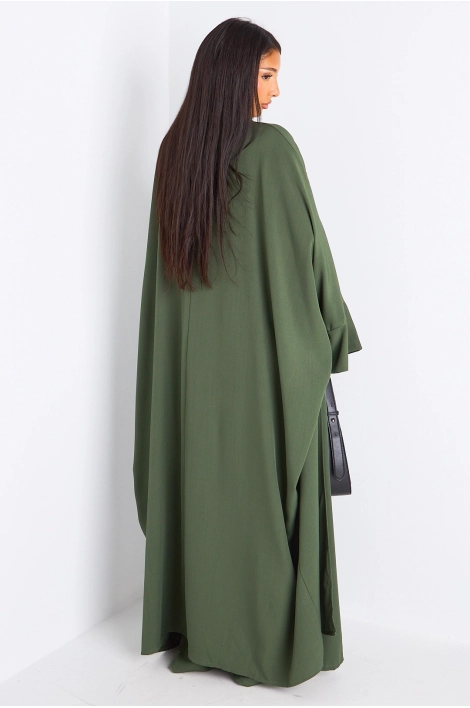 Ensemble deux pièces kaki longue blouse asymétrique + pantalon coupe droite