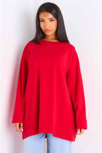 T-shirt mi-long rouge