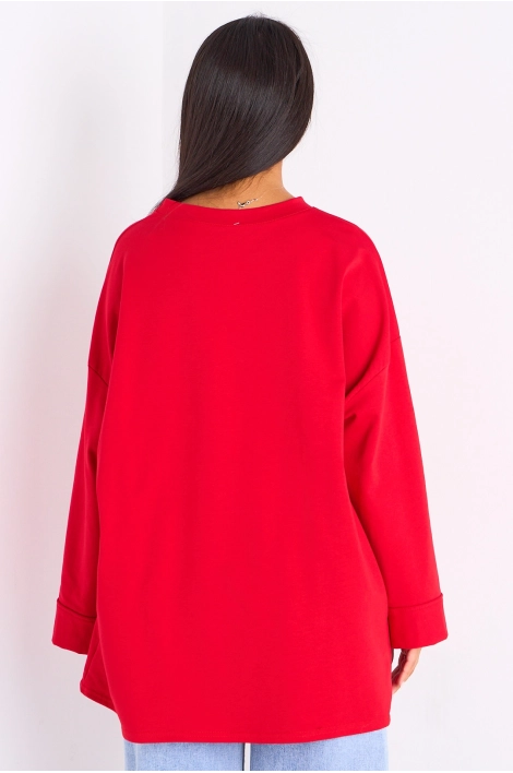 T-shirt mi-long rouge