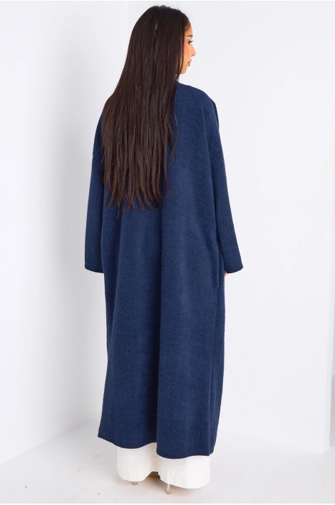 Cardigan bleu marine long à coupe fluide et ouverte