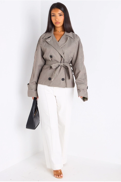 Manteau à carreaux de couleur vert