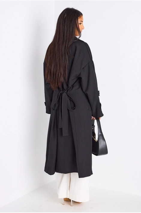Trench long de couleur noire