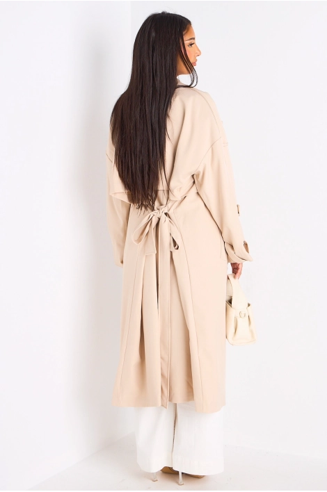 Trench long de couleur beige