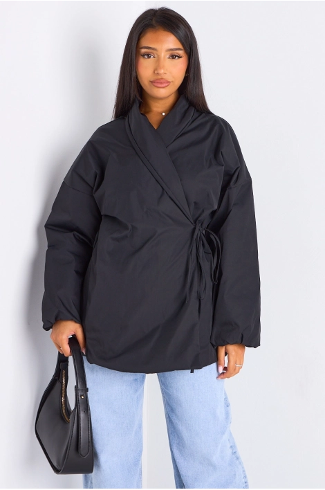Veste ballon croisée noire