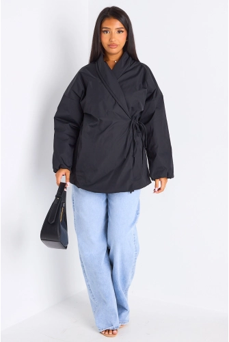 Veste ballon croisée noire